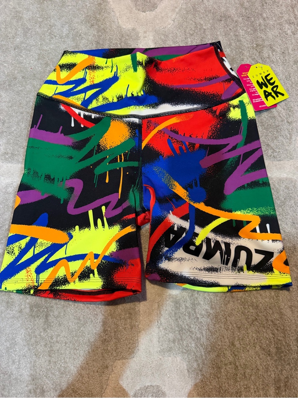 Zumba Pride High Waisted Biker Shorts NWT
